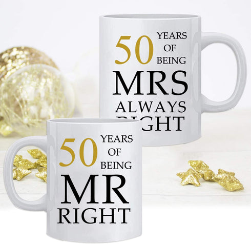 50th Wedding Anniversary Mugs for couples